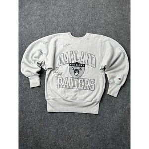 Mens Sweatshirt Oakland Raiders Champion Reverse Weave Signed, Size M